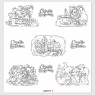 Sticker Coquette Halloween en noir et blanc version!