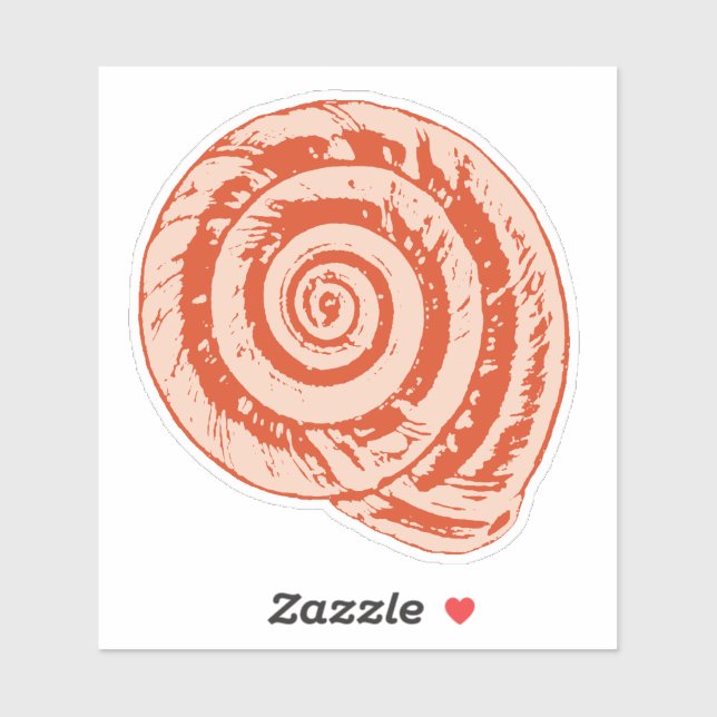 Sticker Coquillage spiral en Coral Orange (Feuille)