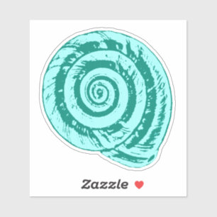 Sticker Coquillages spiraux en Turquoise et Aqua