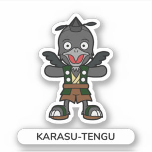 Sticker Corbeau japonais Tengu Yokai