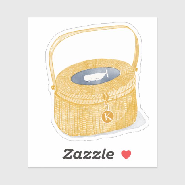 Sticker Corbeille personnalisée de Nantucket  (Feuille)