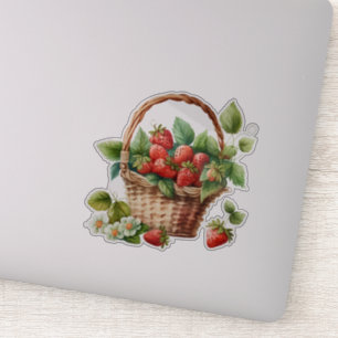 Sticker Corbeille pleine de fraises