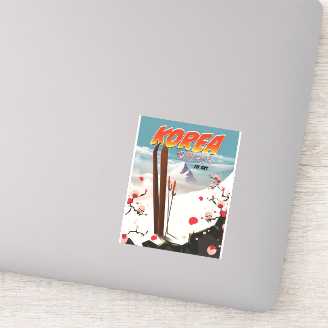 Sticker Corée pour skier (Détail)