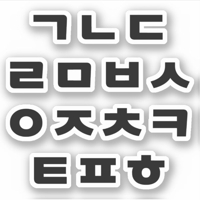 Sticker Coréen | Alphabet Hangul (Devant)