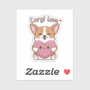 Sticker Corgi Love