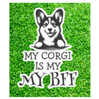 Corgi noir et blanc Meilleur Ami de la Fleur