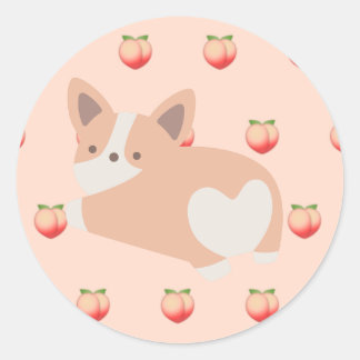 Sticker Corgi Peach