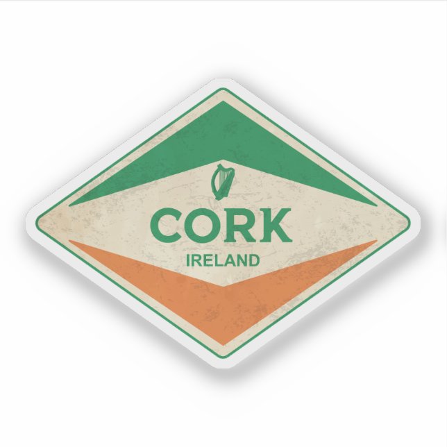 Sticker Cork Irlande Vintage (Devant)