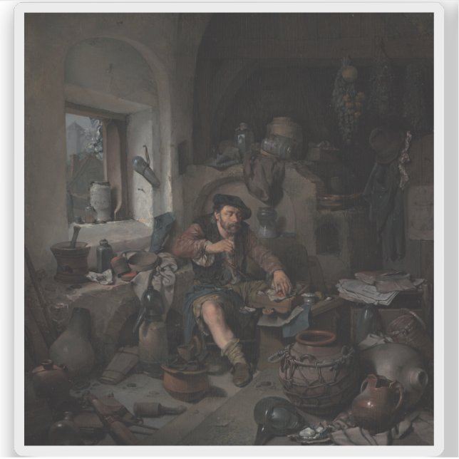 Sticker Cornelis Bega - L'Alchimiste (Devant)