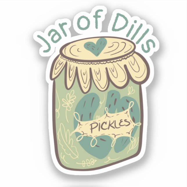 Sticker Cornichons amusants en pot amateur de nourriture D (Recto)