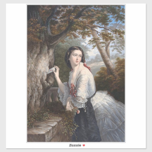 Sticker Correspondance secrète : Une fille écrit à l'amour (Feuille)