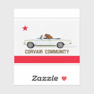 Sticker Corvair Community California EM flag