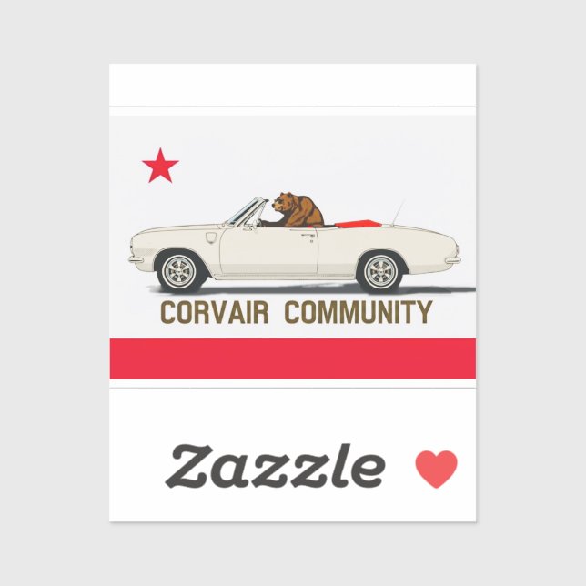 Sticker Corvair Community California LM Convertible (Feuille)