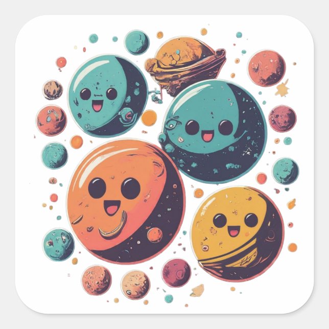 Sticker Cosmic Party Planets (Devant)