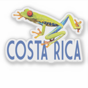 Sticker Costa Rica avec grenouille aux yeux rouges