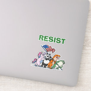 Sticker Costume de grenouille levant le drapeau