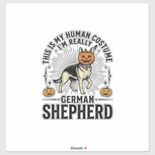 Sticker Costume de Halloween drôle pour chien berger allem