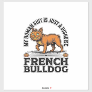 Sticker Costume de Halloween pour Bulldog français Citroui