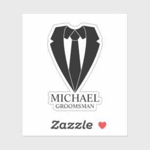 Sticker Costume de mariage noir et cravate personnalisés p
