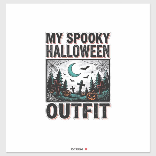 Sticker Costume Halloween effrayant Vintage Graveyard Tee_ (Feuille)