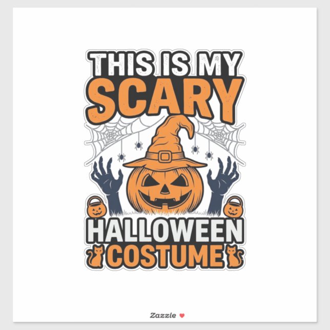 Sticker Costume Halloween Épouvantable Chapeau de Sorcière (Feuille)