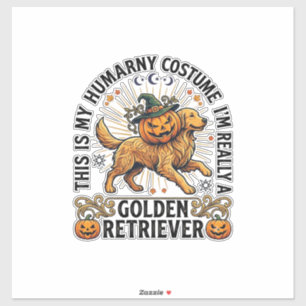 Sticker Costume Humain Halloween Chien Retriever Doré Citr
