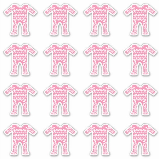 Sticker Costume Romper Rose pour bébé (Devant)