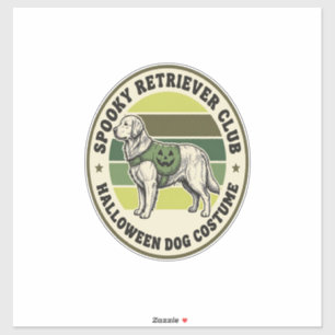 Sticker Costume vintage Halloween Golden Retriever Badge_1