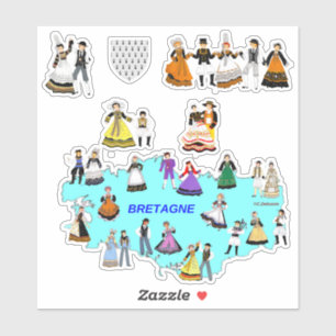 Sticker Costumes régionaux de Bretagne, France