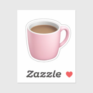 Sticker Cosy Pink Coffee Mug Emoji