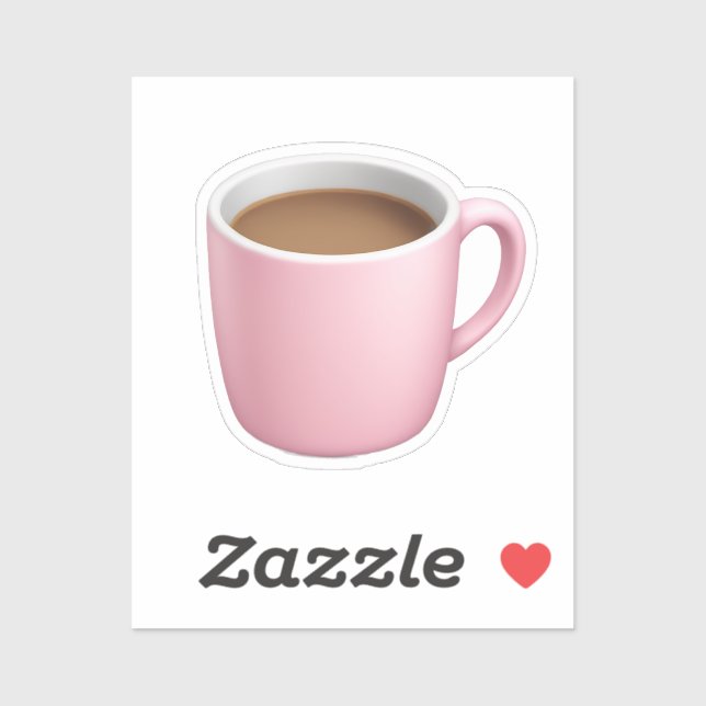 Sticker Cosy Pink Coffee Mug Emoji (Feuille)