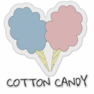 Sticker Coton bonbon bleu rose