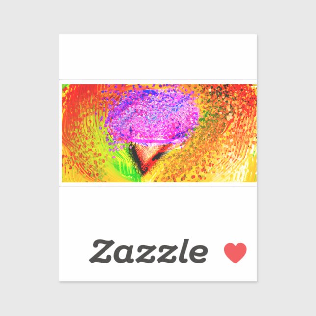 Sticker Coton bonbon yum boîte en bois panneau café tasse  (Feuille)