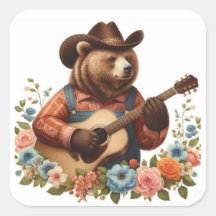 Sticker Cottage Core Country Bear