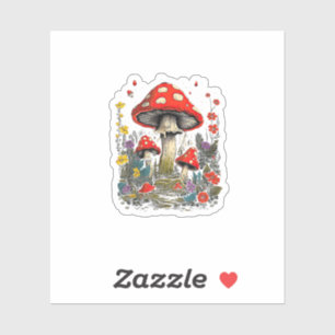 Sticker Cottagecore Esthétique Champignon Goblincore Minim