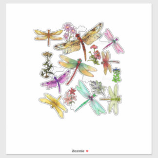 Sticker Cottagecore Floral Dragonfly Breed Collection Ento