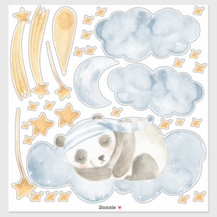 Sticker Couchage Panda Ours Enfants Chambre Ensemble de mu
