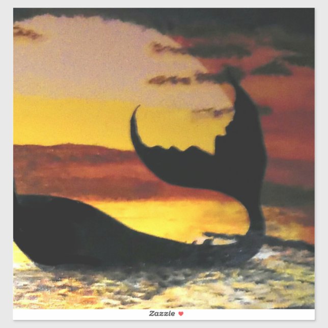 Sticker Couché de soleil de sirène #2 (Feuille)
