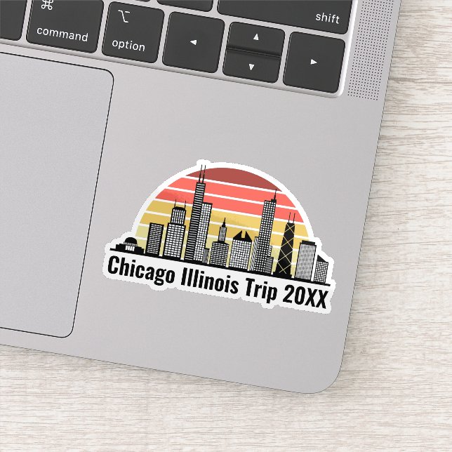 Sticker Coucher de soleil à Chicago Ordinateur de voyage p (Détail)