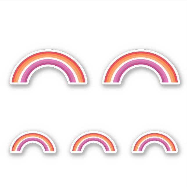 Sticker Coucher de soleil arc-en-ciel lesbien (Devant)
