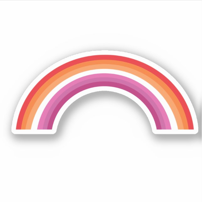Sticker Coucher de soleil arc-en-ciel lesbien (Devant)