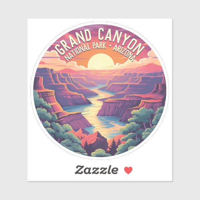 Sticker Coucher de soleil au Grand Canyon National Park Ar (Feuille)