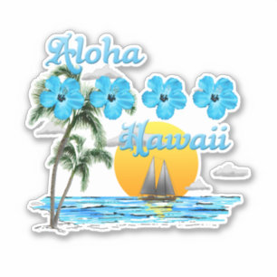 Sticker Coucher de soleil d'Aloha Hawaii