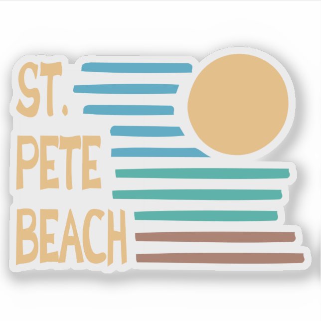 Sticker Coucher de soleil géométrique de St. Pete Beach en (Devant)