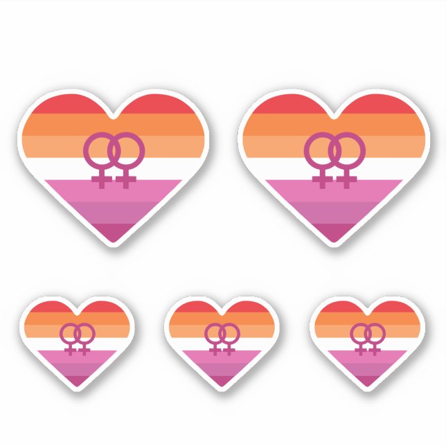 Sticker Coucher de soleil lesbien Cœur WLW (Devant)