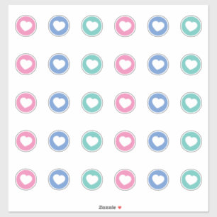 Sticker Couleur de distance sociale codé bleu rose vert