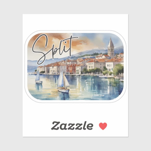 Sticker Couleur d'eau de la Croatie fractionnée (Feuille)
