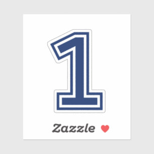 Sticker Couleur faite sur commande numéro un 1 police