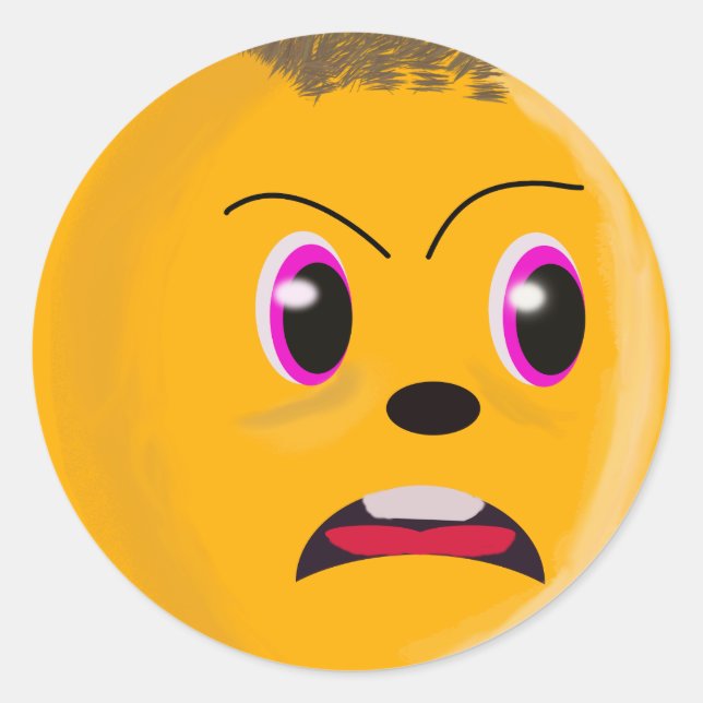 Sticker couleur or face triste (Devant)