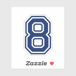 Sticker Couleur personnalisée numéro 8 police de l'école d